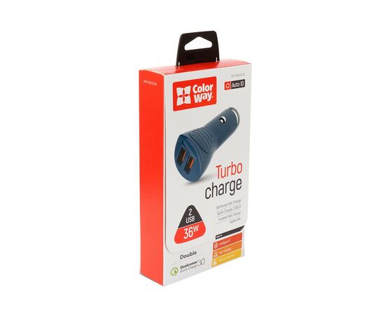 Зарядное устройство ColorWay 2USB Quick Charge 3.0 (36W) blue (CW-CHA011Q-BL), изображение 7 Зарядное устройство ColorWay 2USB Quick Charge 3.0 (36W) blue (CW-CHA011Q-BL), изображение 7