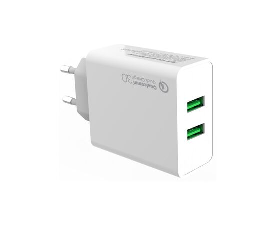 Зарядное устройство ColorWay 2USB Quick Charge 3.0 (36W) (CW-CHS017Q-WT), изображение 2 Зарядное устройство ColorWay 2USB Quick Charge 3.0 (36W) (CW-CHS017Q-WT), изображение 2