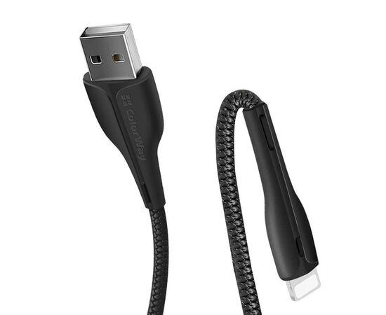 Дата кабель ColorWay USB 2.0 AM to Lightning 1.0m led black (CW-CBUL034-BK), изображение 3 Дата кабель ColorWay USB 2.0 AM to Lightning 1.0m led black (CW-CBUL034-BK), изображение 3