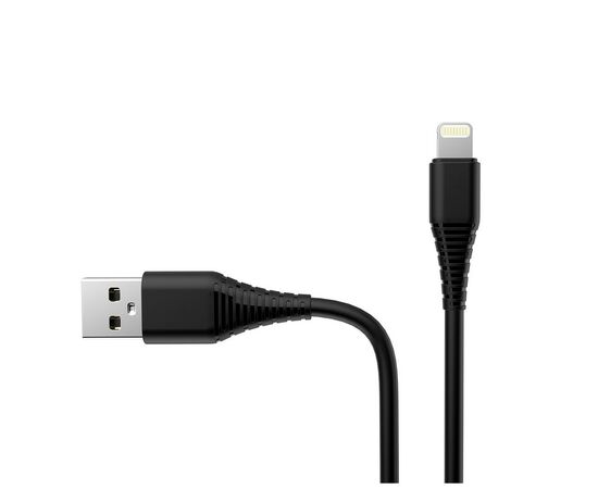 Дата кабель ColorWay USB 2.0 AM to Lightning 1.0m black (CW-CBUL024-BK), изображение 3 Дата кабель ColorWay USB 2.0 AM to Lightning 1.0m black (CW-CBUL024-BK), изображение 3