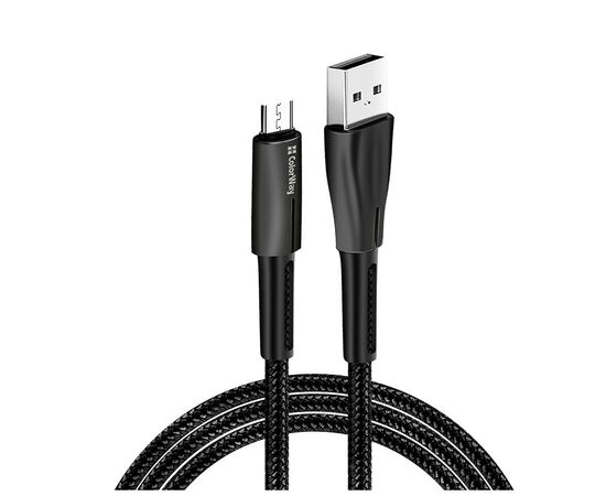 Дата кабель ColorWay USB 2.0 AM to Micro 5P 1.0m zinc alloy + led black (CW-CBUM035-BK)