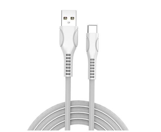 Дата кабель ColorWay USB 2.0 AM to Type-C 1.0m line-drawing white (CW-CBUC029-WH)