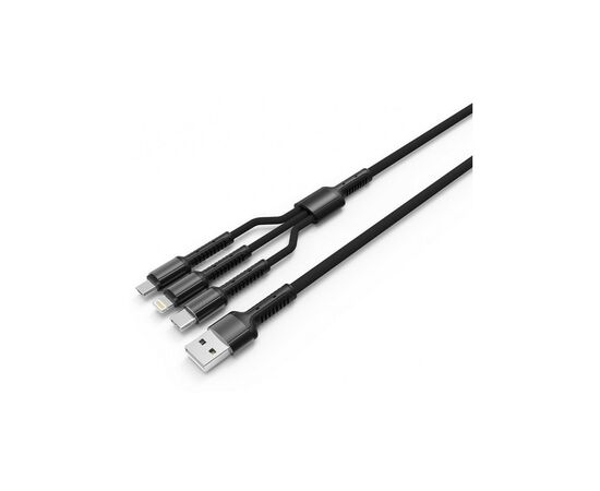 Дата кабель USB 2.0 AM to Lightning + Micro 5P + Type-C 4.0A (20W) ColorWay (CW-CBU3003-GR), изображение 2 Дата кабель USB 2.0 AM to Lightning + Micro 5P + Type-C 4.0A (20W) ColorWay (CW-CBU3003-GR), изображение 2