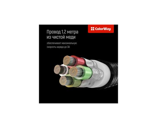 Дата кабель USB 2.0 AM to Lightning + Micro 5P + Type-C 4.0A (20W) ColorWay (CW-CBU3003-GR), изображение 7 Дата кабель USB 2.0 AM to Lightning + Micro 5P + Type-C 4.0A (20W) ColorWay (CW-CBU3003-GR), изображение 7