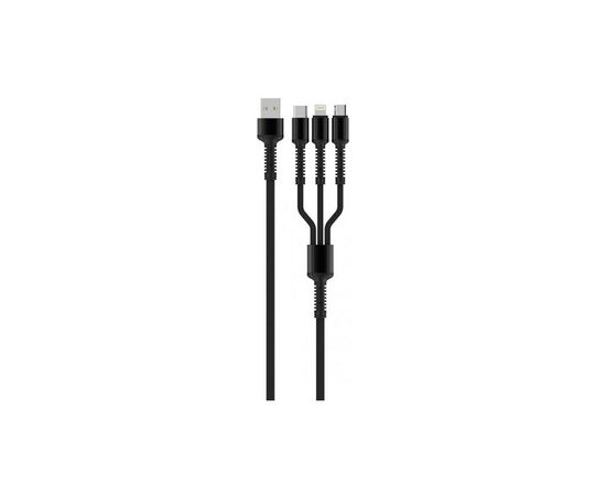 Дата кабель USB 2.0 AM to Lightning + Micro 5P + Type-C 4.0A (20W) ColorWay (CW-CBU3003-GR)