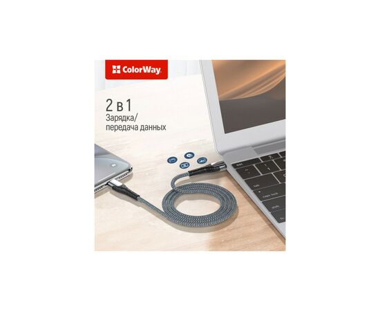 Дата кабель USB Type-C to Lightning 2.0m ColorWay (CW-CBPDCL036-GR), изображение 8 Дата кабель USB Type-C to Lightning 2.0m ColorWay (CW-CBPDCL036-GR), изображение 8