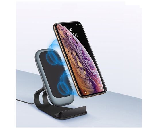 Зарядное устройство ColorWay Wireless Stand 10W Blue (CW-CHW30Q-BL), изображение 3 Зарядное устройство ColorWay Wireless Stand 10W Blue (CW-CHW30Q-BL), изображение 3