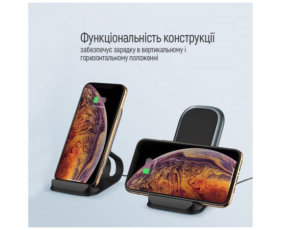 Зарядное устройство ColorWay Wireless Stand 10W Blue (CW-CHW30Q-BL), изображение 6 Зарядное устройство ColorWay Wireless Stand 10W Blue (CW-CHW30Q-BL), изображение 6