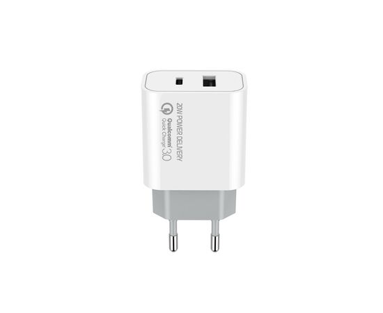 Зарядний пристрій ColorWay Type-C PD + USB QC3.0 (20W) V2 white (CW-CHS025QPD-WT)
