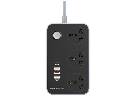Сетевой фильтр питания ColorWay CW-CHU34PDB, 3 розетки/4USB Black 2M (CW-CHU34PDB), изображение 10 Сетевой фильтр питания ColorWay CW-CHU34PDB, 3 розетки/4USB Black 2M (CW-CHU34PDB), изображение 10