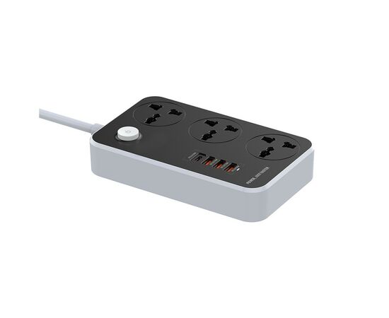 Сетевой фильтр питания ColorWay CW-CHU34PDB, 3 розетки/4USB Black 2M (CW-CHU34PDB), изображение 6 Сетевой фильтр питания ColorWay CW-CHU34PDB, 3 розетки/4USB Black 2M (CW-CHU34PDB), изображение 6