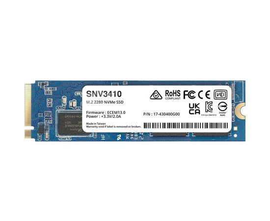 Накопичувач SSD для сервера Synology Накопичувач SSD Synology M.2 800GB PCIe 3.0 2280 (SNV3410-800G)