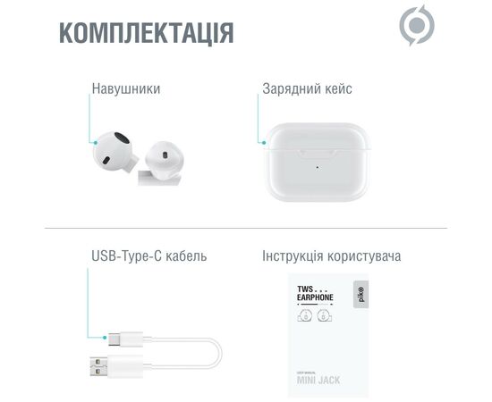 Наушники Piko TWS-MiniJack White (1283126583407), изображение 6 Наушники Piko TWS-MiniJack White (1283126583407), изображение 6
