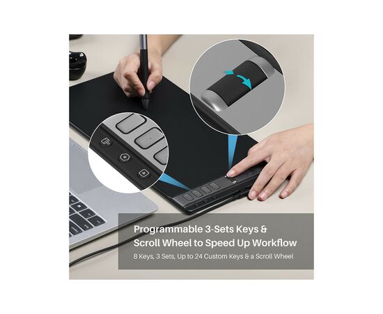 Графічний планшет Huion Inspiroy 2 L (H1061P), зображення 6 Графічний планшет Huion Inspiroy 2 L (H1061P), зображення 6