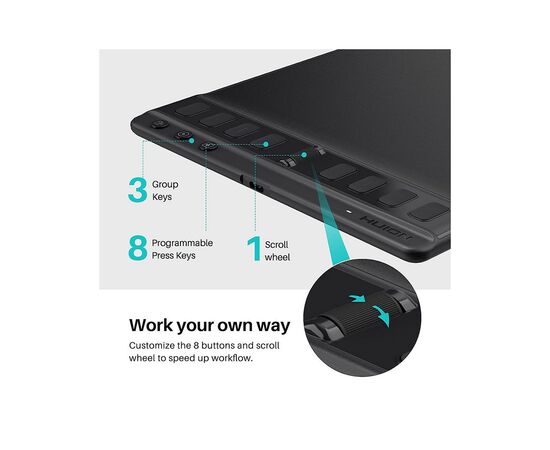 Графический планшет Huion Inspiroy 2 M (H951P), изображение 5 Графический планшет Huion Inspiroy 2 M (H951P), изображение 5