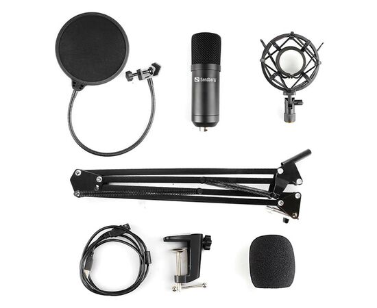 Микрофон Sandberg Ігровий стрім мікрофон Sandberg Streamer Kit USB, кабель 2,5м. (126-07), изображение 2 Микрофон Sandberg Ігровий стрім мікрофон Sandberg Streamer Kit USB, кабель 2,5м. (126-07), изображение 2