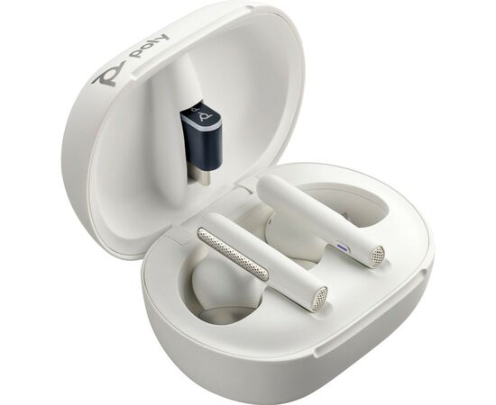Наушники Poly TWS Voyager Free 60+ Earbuds + BT700C + TSCHC White (7Y8G6AA), изображение 3 Наушники Poly TWS Voyager Free 60+ Earbuds + BT700C + TSCHC White (7Y8G6AA), изображение 3