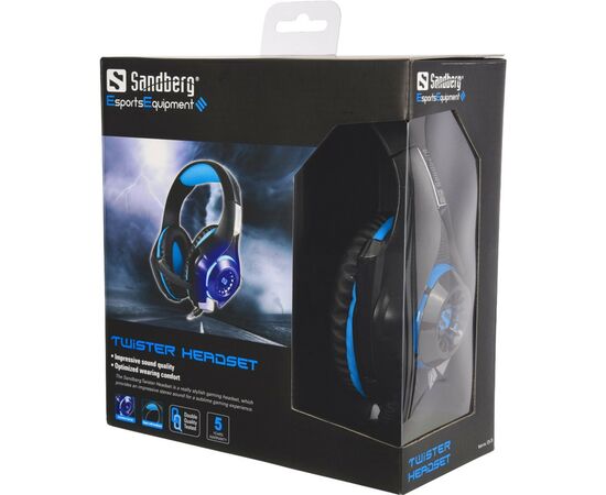 Навушники Sandberg Twister Headset Led Black (125-79), зображення 2 Навушники Sandberg Twister Headset Led Black (125-79), зображення 2