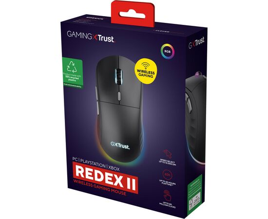 Мишка Trust GXT 926 Redex II Wireless/USB-A/USB-C Black (25126), зображення 7 Мишка Trust GXT 926 Redex II Wireless/USB-A/USB-C Black (25126), зображення 7