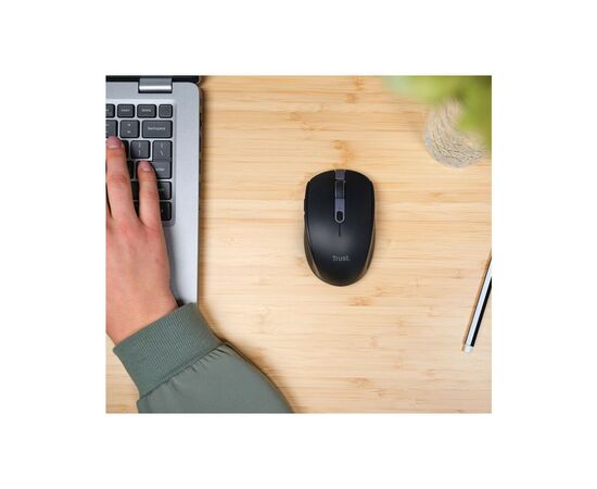 Мишка Trust Ozza compact Bluetooth/Wireless/USB-A Black (24819), зображення 2 Мишка Trust Ozza compact Bluetooth/Wireless/USB-A Black (24819), зображення 2