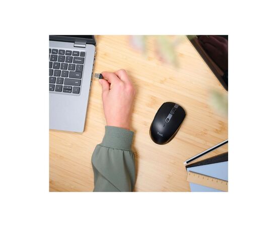 Мишка Trust Ozza compact Bluetooth/Wireless/USB-A Black (24819), зображення 4 Мишка Trust Ozza compact Bluetooth/Wireless/USB-A Black (24819), зображення 4