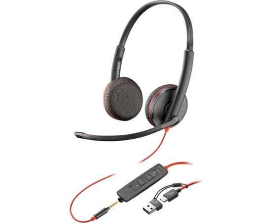 Наушники Poly Blackwire 3225 USB-A/C/+ 3.5mm (8X229AA)