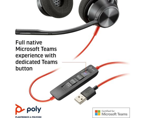 Наушники Poly Blackwire 3320-M USB-A/C (8X220AA), изображение 2 Наушники Poly Blackwire 3320-M USB-A/C (8X220AA), изображение 2