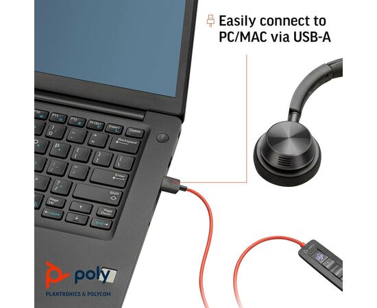 Наушники Poly Blackwire 3320-M USB-A/C (8X220AA), изображение 3 Наушники Poly Blackwire 3320-M USB-A/C (8X220AA), изображение 3