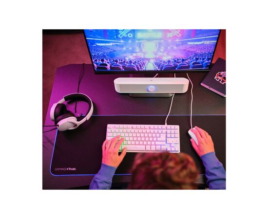 Акустическая система Trust GXT 619W Thorne RGB Illuminated Soundbar White (25110), изображение 7 Акустическая система Trust GXT 619W Thorne RGB Illuminated Soundbar White (25110), изображение 7