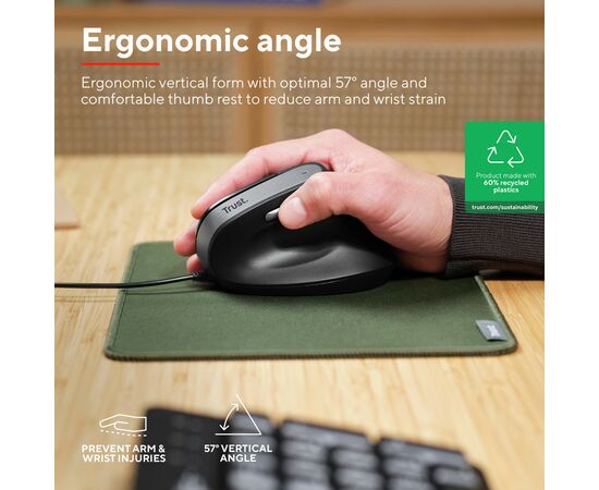 Мышка Trust Bayo II Ergonomic USB Black (25144), изображение 9 Мышка Trust Bayo II Ergonomic USB Black (25144), изображение 9