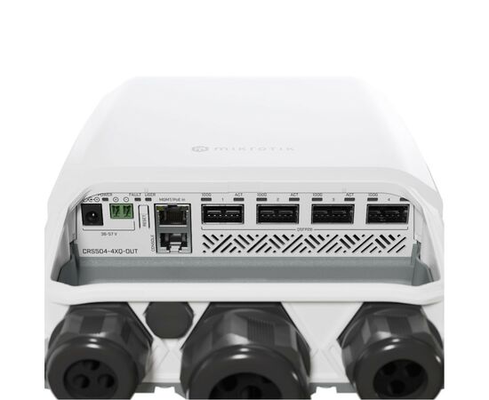 Коммутатор сетевой Mikrotik CRS504-4XQ-OUT, изображение 4 Коммутатор сетевой Mikrotik CRS504-4XQ-OUT, изображение 4