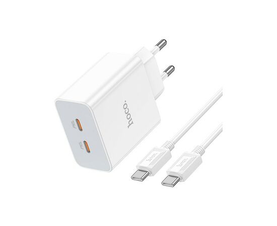 Зарядное устройство HOCO C108A charger set(C to C) White (6931474784452), изображение 3 Зарядное устройство HOCO C108A charger set(C to C) White (6931474784452), изображение 3