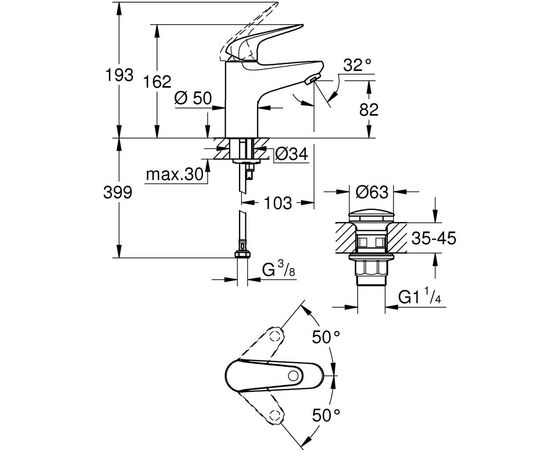 Смеситель Grohe Swift S (24318001), изображение 4 Смеситель Grohe Swift S (24318001), изображение 4