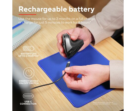 Мишка Trust Bayo 2 Ergonomic Wireless/USB-A Black (25145), зображення 10 Мишка Trust Bayo 2 Ergonomic Wireless/USB-A Black (25145), зображення 10