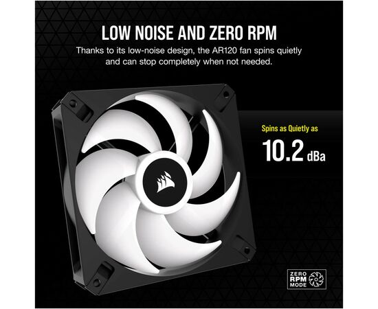 Кулер для корпуса Corsair iCUE AR120 Digital RGB Black (CO-9050166-WW), изображение 10 Кулер для корпуса Corsair iCUE AR120 Digital RGB Black (CO-9050166-WW), изображение 10