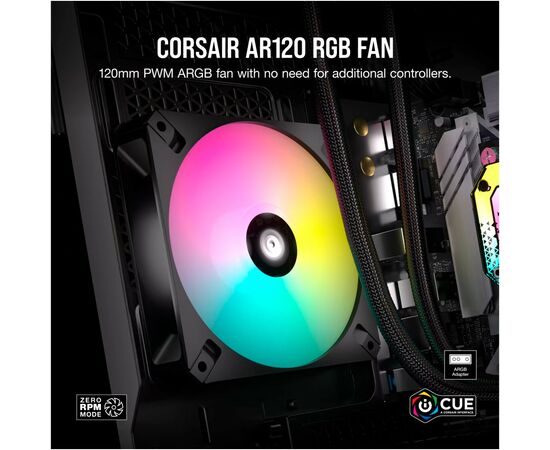 Кулер для корпуса Corsair iCUE AR120 Digital RGB Black (CO-9050166-WW), изображение 6 Кулер для корпуса Corsair iCUE AR120 Digital RGB Black (CO-9050166-WW), изображение 6