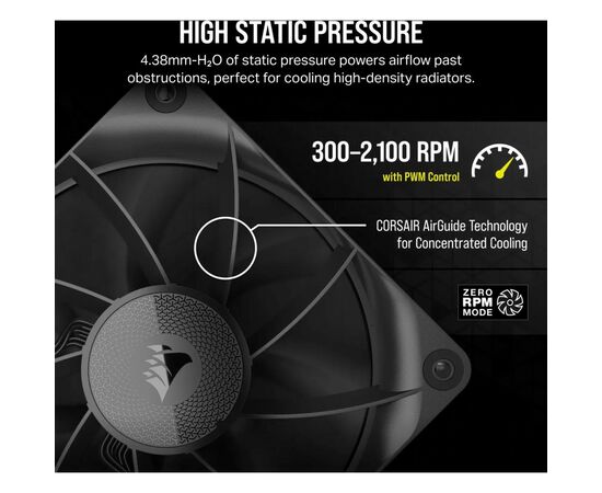 Кулер для корпуса Corsair iCUE Link RX120 PWM (CO-9051009-WW), изображение 9 Кулер для корпуса Corsair iCUE Link RX120 PWM (CO-9051009-WW), изображение 9
