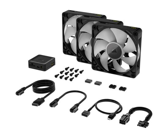 Кулер для корпуса Corsair iCUE Link RX120 RGB PWM Triple Pack (CO-9051018-WW), изображение 3 Кулер для корпуса Corsair iCUE Link RX120 RGB PWM Triple Pack (CO-9051018-WW), изображение 3