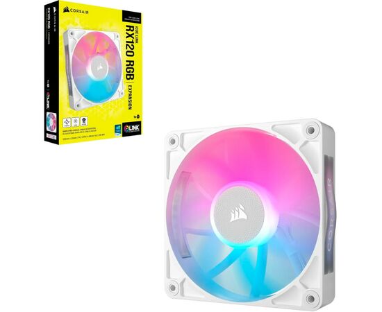 Кулер для корпуса Corsair iCUE Link RX120 RGB PWM White (CO-9051021-WW), изображение 3 Кулер для корпуса Corsair iCUE Link RX120 RGB PWM White (CO-9051021-WW), изображение 3