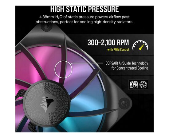 Кулер для корпуса Corsair iCUE Link RX140 RGB PWM (CO-9051019-WW), изображение 6 Кулер для корпуса Corsair iCUE Link RX140 RGB PWM (CO-9051019-WW), изображение 6