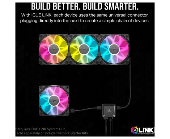 Кулер для корпуса Corsair iCUE Link RX140 RGB PWM (CO-9051019-WW), изображение 8 Кулер для корпуса Corsair iCUE Link RX140 RGB PWM (CO-9051019-WW), изображение 8
