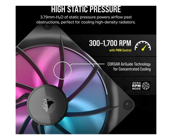 Кулер для корпуса Corsair iCUE Link RX140 RGB PWM Dual Pack (CO-9051020-WW), изображение 7 Кулер для корпуса Corsair iCUE Link RX140 RGB PWM Dual Pack (CO-9051020-WW), изображение 7
