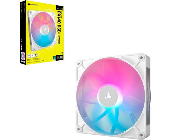 Кулер для корпуса Corsair iCUE Link RX140 RGB PWM White (CO-9051023-WW), изображение 3 Кулер для корпуса Corsair iCUE Link RX140 RGB PWM White (CO-9051023-WW), изображение 3
