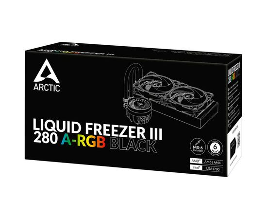 Система жидкостного охлаждения Arctic Liquid Freezer III - 280 A-RGB Black (ACFRE00143A), изображение 12 Система жидкостного охлаждения Arctic Liquid Freezer III - 280 A-RGB Black (ACFRE00143A), изображение 12