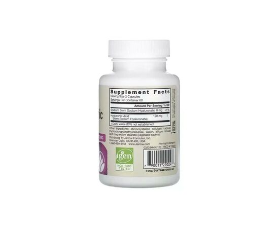 Витаминно-минеральный комплекс Jarrow Formulas Гиалуроновая кислота, 120 мг, Hyaluronic Acid, 120 вегетериански (JRW-29024), изображение 2