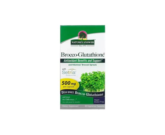 Вітамінно-мінеральний комплекс Nature's Answer Брокко-глутатион, 500 мг, Brocco-Glutathione, 60 вегетарианских ка (NTA-16030)
