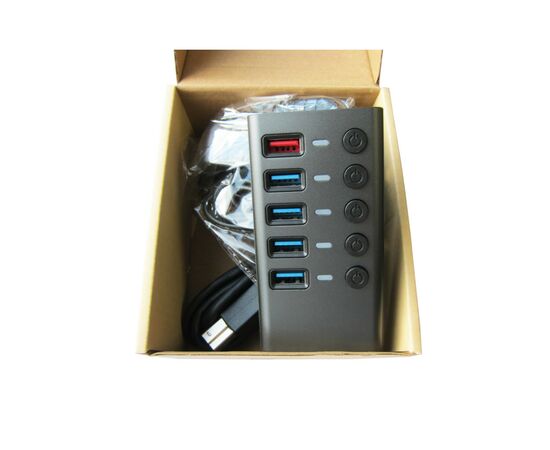 Концентратор Dynamode 5 ports USB3.0 to 4*USB3.0+2.4А Power Adapter 2.5A/12V (DM-UH-P405-G), изображение 9 Концентратор Dynamode 5 ports USB3.0 to 4*USB3.0+2.4А Power Adapter 2.5A/12V (DM-UH-P405-G), изображение 9