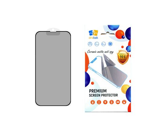 Стекло защитное Drobak Matte Ceramics Anty Spy Apple iPhone 15 Pro (292926)