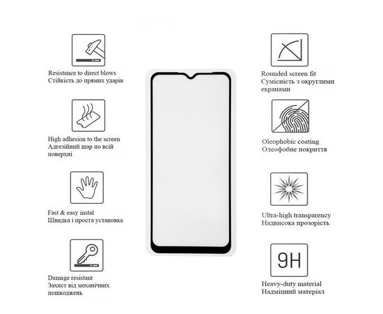 Стекло защитное Drobak Xiaomi Redmi 13C (Black) (171738), изображение 3 Стекло защитное Drobak Xiaomi Redmi 13C (Black) (171738), изображение 3
