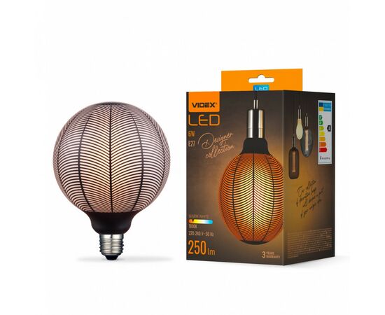 Лампочка Videx Filament 6W E27 1800K Black Magician pine needles (VL-DG125BN)